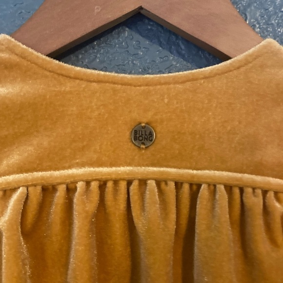 Billabong Mustard Yellow Velvet Tie Dress - Picture 7 of 7